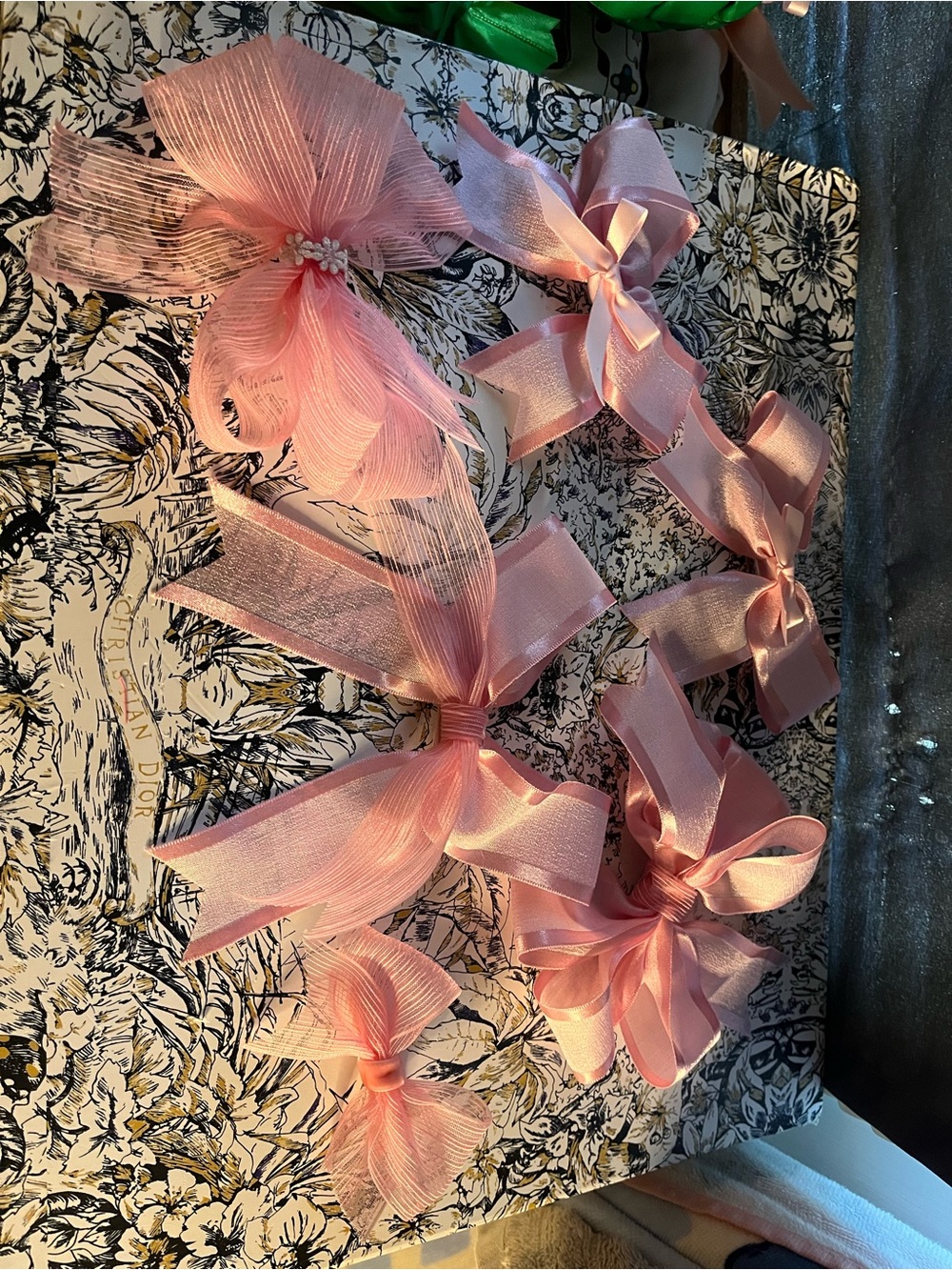 Handmade Pink Decorative Ribbon Bow Set